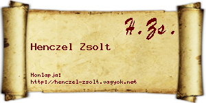 Henczel Zsolt névjegykártya